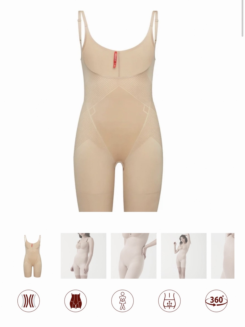 Sz L Spanx⭐️Like New Open Bust Nude Body Bodysuit Shaper